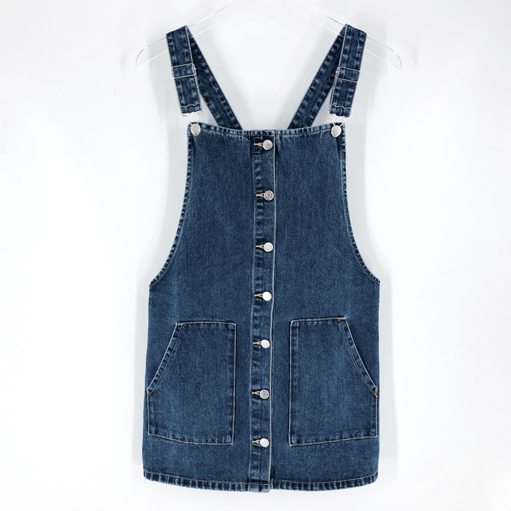 Zara TRF Button Up Distressed Denim Skirtall